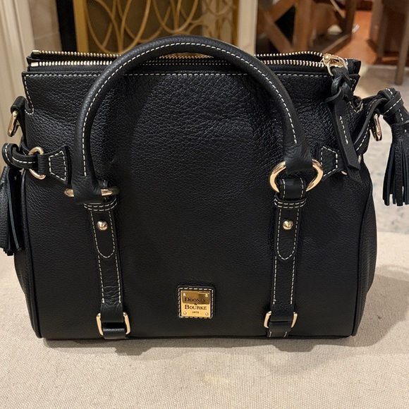DOONEY & BOURKE Leather Handbag Sorrento Satchel Purse Crossbody, Black/NWT - Picture 6 of 16